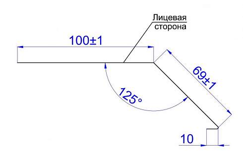 Планка карнизная 100х69х2000 (PURMAN-20-RAL5005-0,5)
