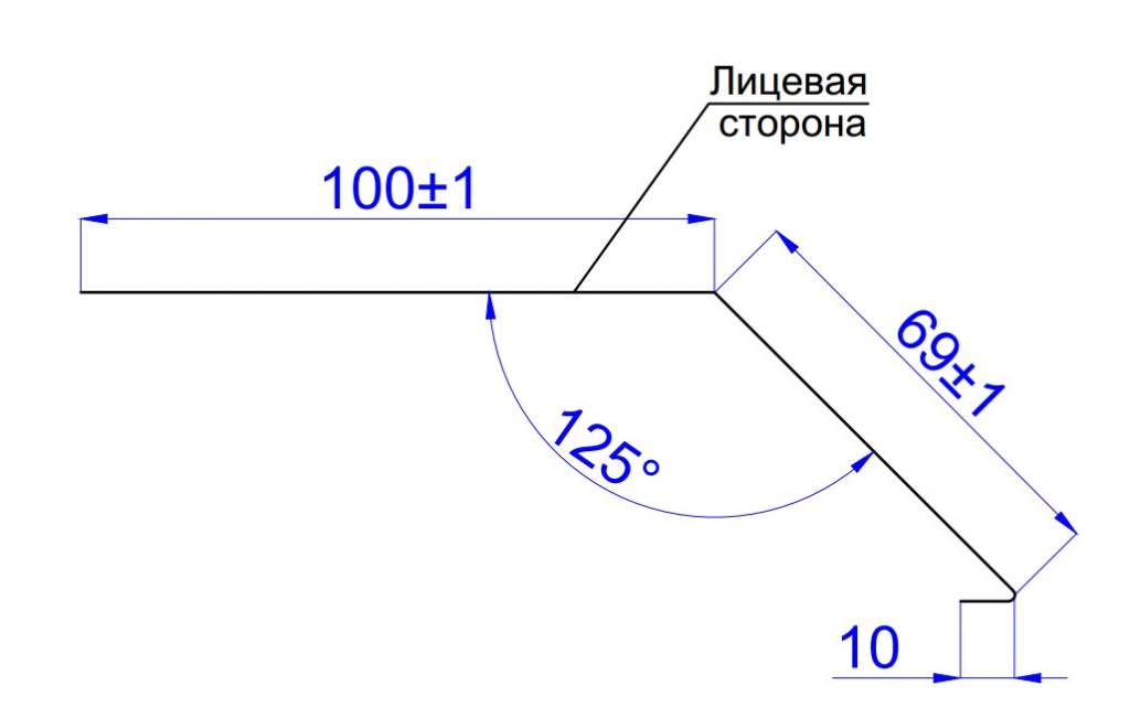 Торцевая планка для мягкой кровли чертеж