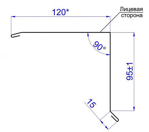 Планка торцевая 95х120х2000 (PURMAN-20-RR32-0.5)
